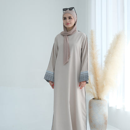 Muslim Patchwork Elegant Abaya Dress