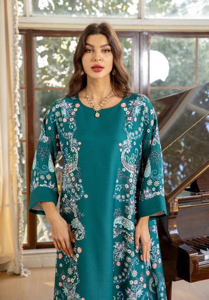 Women's Hot Diamond Pearl Jalabiya Dress