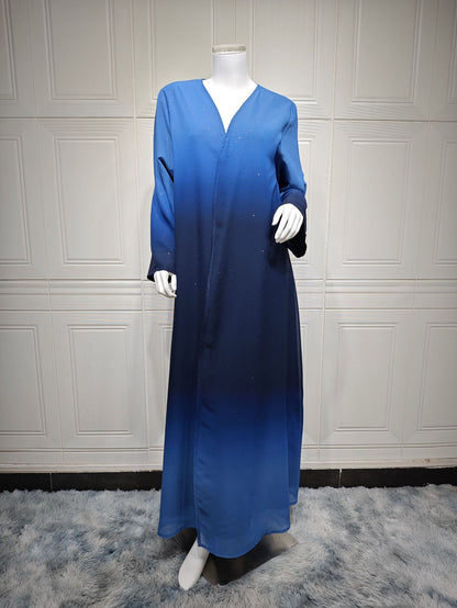 Women's Gradient Cardigan Robe Dress