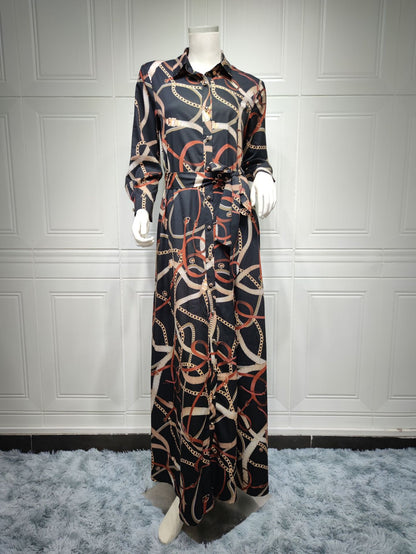 Women's V-neck Print Dress