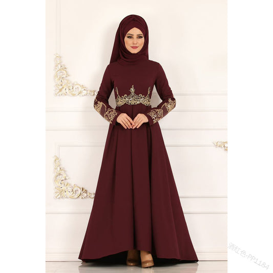 Women's Embroidered High-waist Slim Ethnic Dress