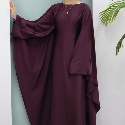 Women's Stretch Satin Modest Dress