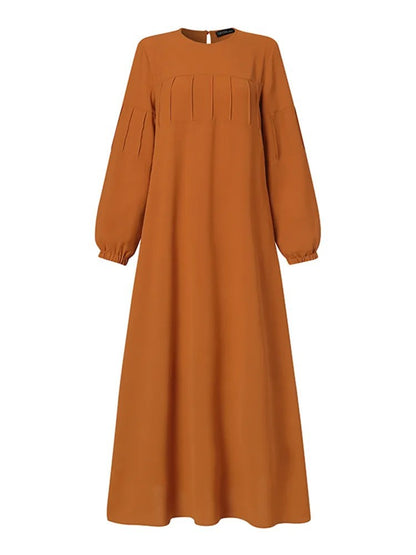 Women's Long-sleeved Solid Color Loose Abaya Dress