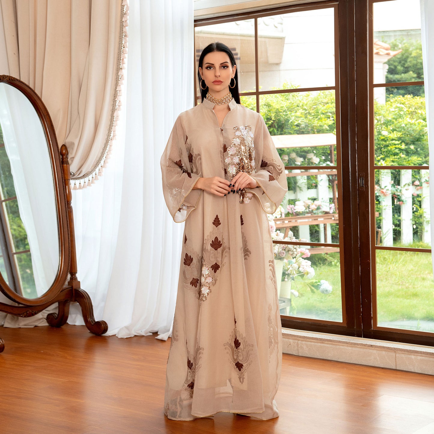 Women's Beads Muslim Evening Dress