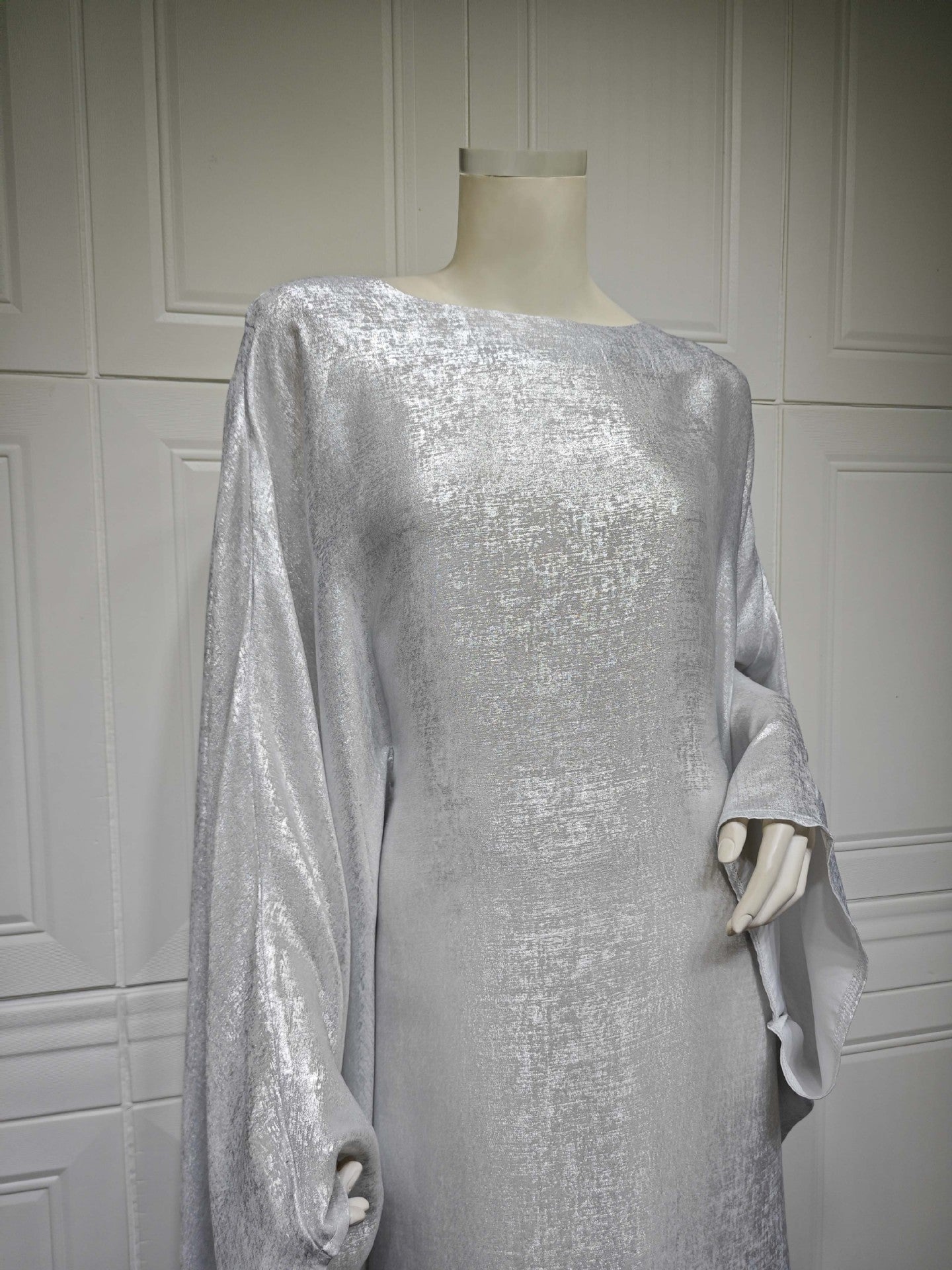 Women's Fashion Hot Silver Party Abaya Dress