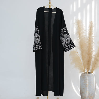 Women's Beautifully Embroidered Cardigan Open Abaya