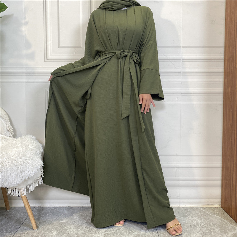 Sleeveless Dress and Robe Set with Pockets