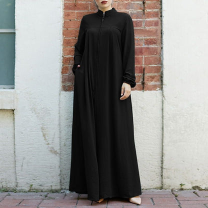 Women's Modest Stand-Up Collar Dress