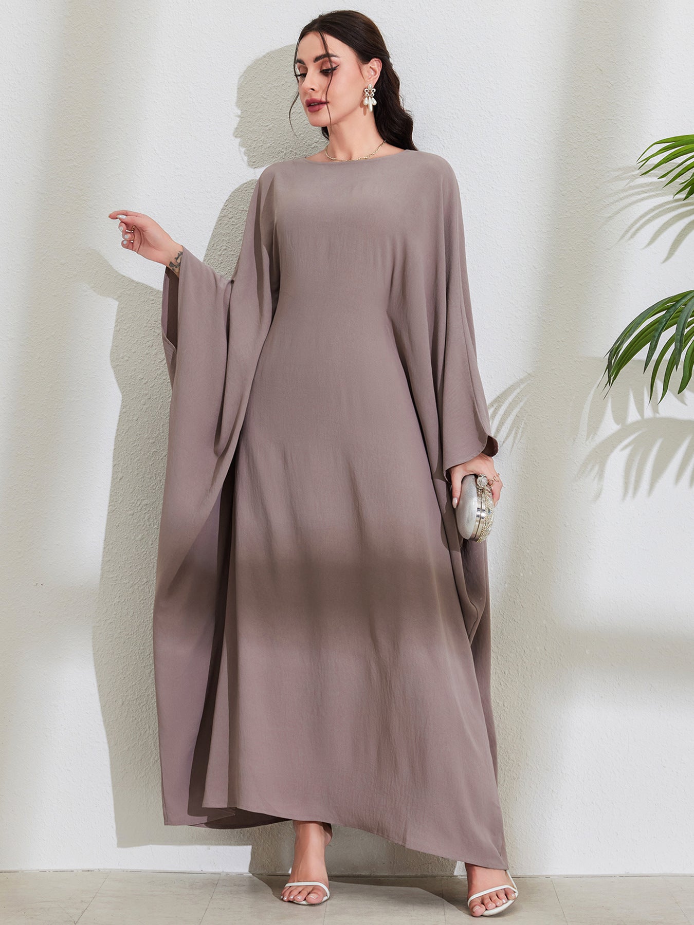 Bat Sleeve Crew Neck Dress