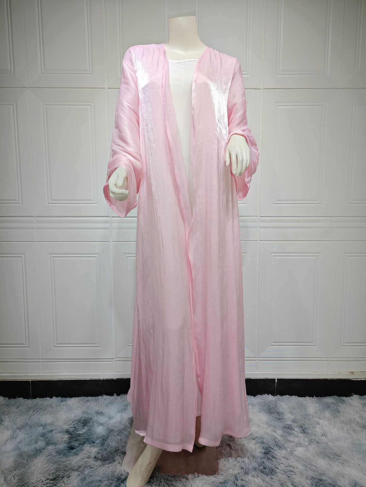 Women's Solid Color Bright Silk Robe