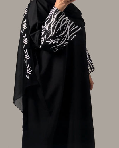 Women's Embroidery Modest Black Robe