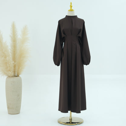 Women's Solid Color Tunic Sleeve Abaya Dress