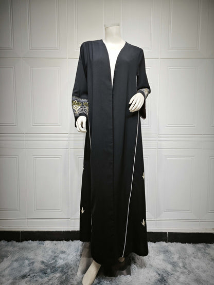 Fashion Embroidery Abaya Black Robe