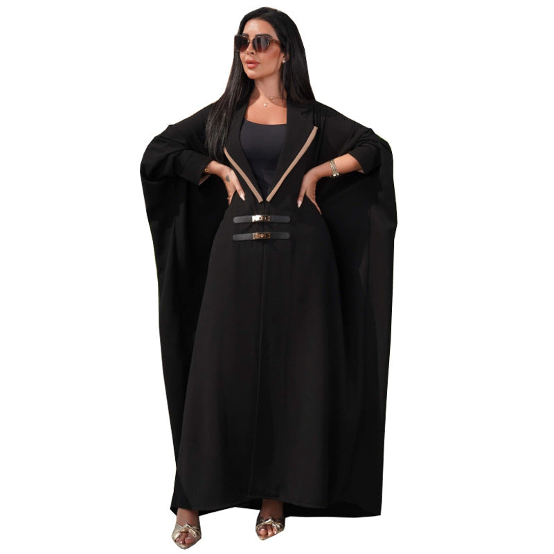 Fashion Batwing Sleeve Outer Black Robe