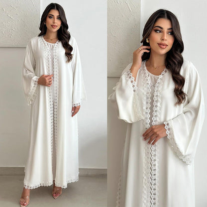 Women's White Robe Open Abaya