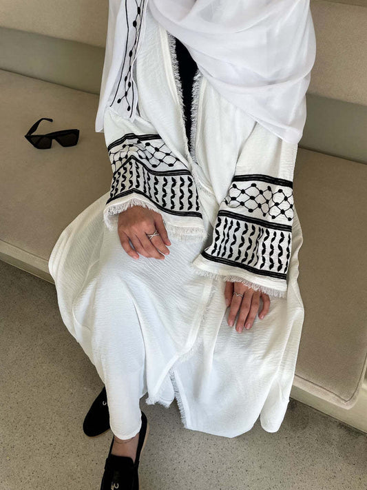 Women's Embroidered Fringed Muslim Robe