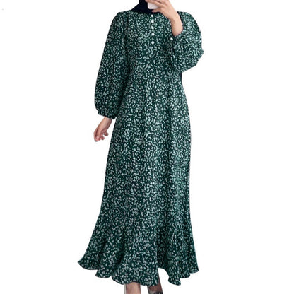 Women's Casual Long-sleeved Printed Dress