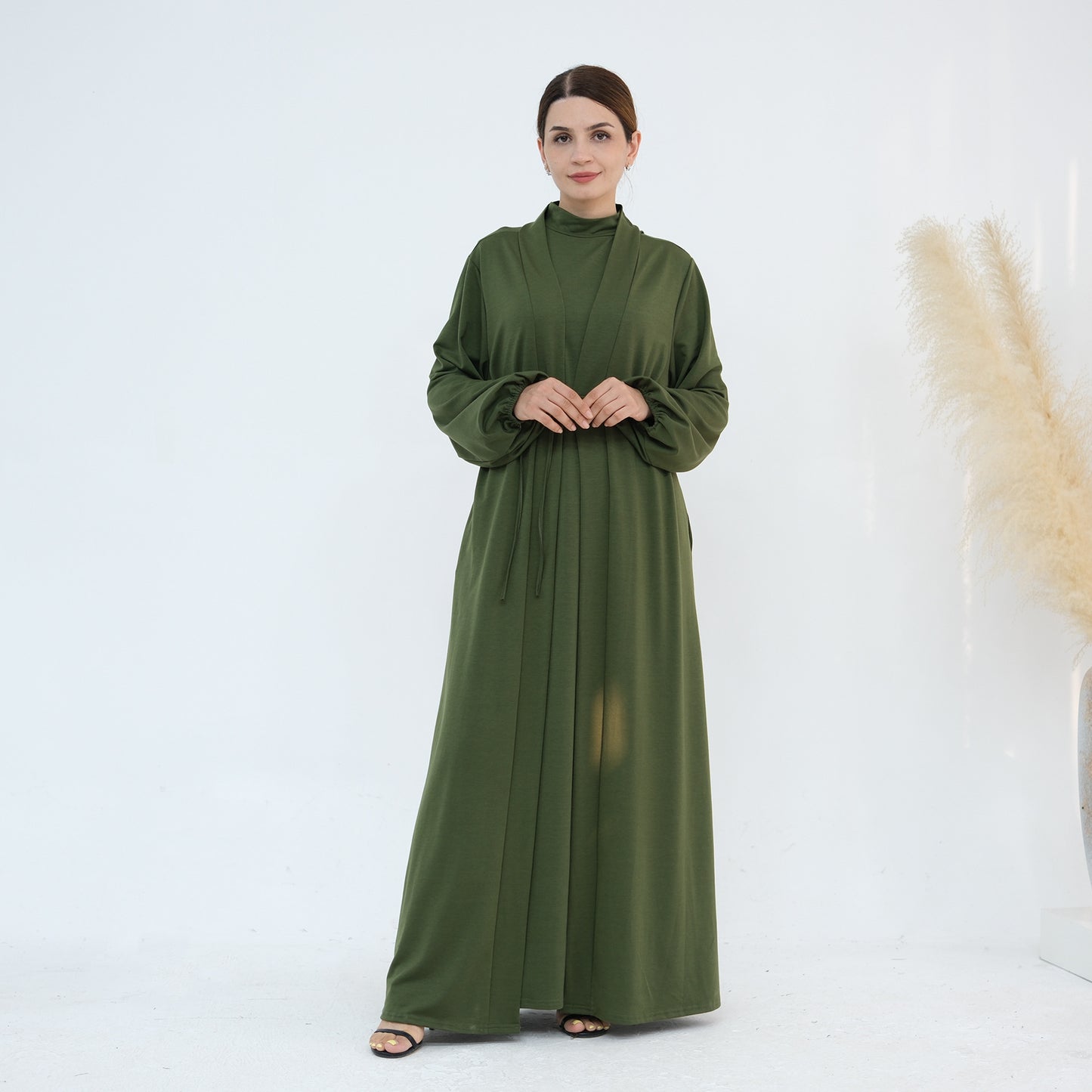 Women's Solid Color Abaya Two-piece Suit