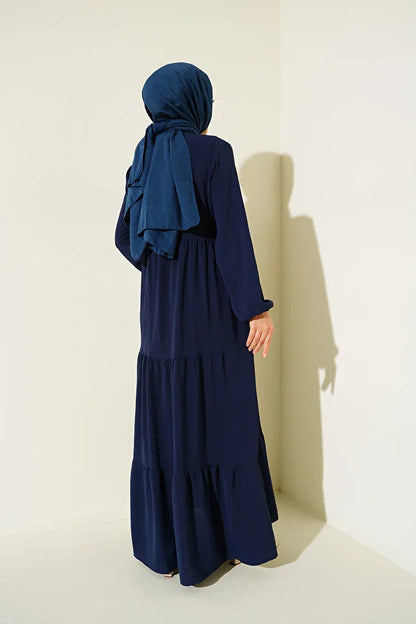 Modest Lace-Up Robe Hem Dress