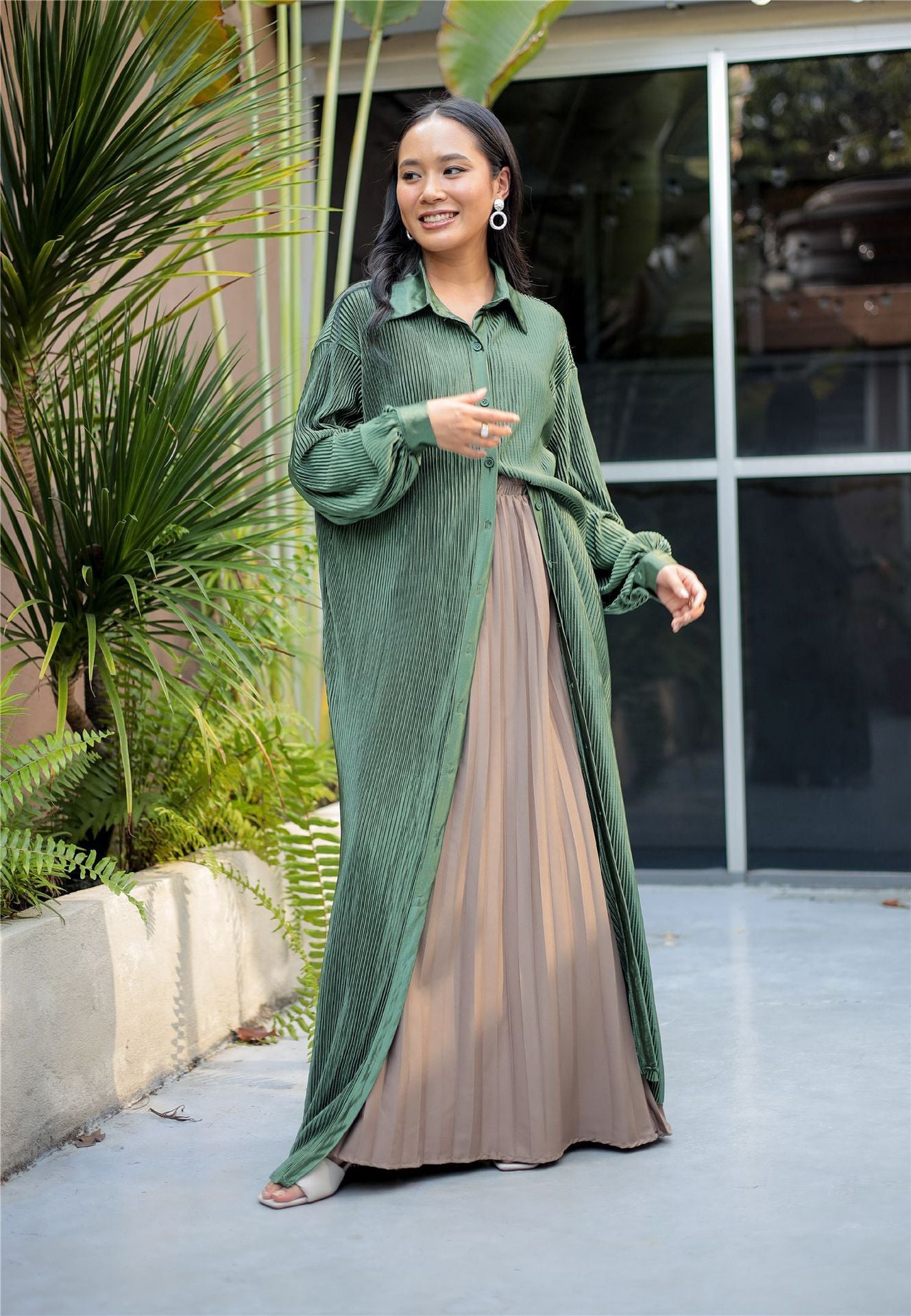 Robe à volants pour femmes Abaya ouverte