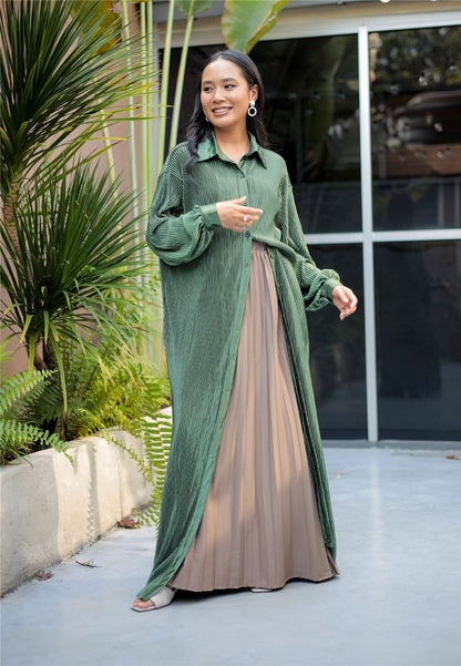 Women's Ruffled Robe Open Abaya