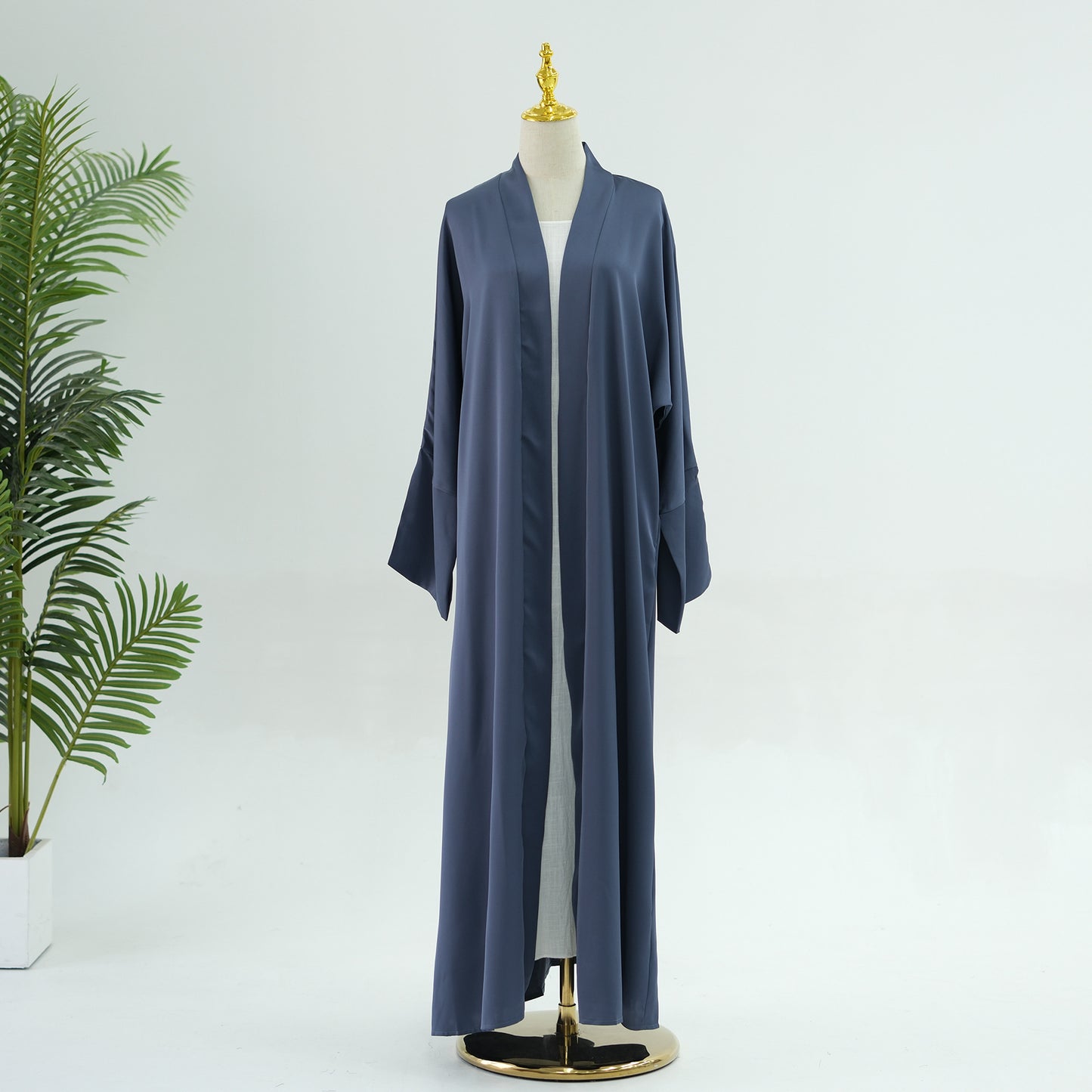 Elegant Lace-up Open Abaya Dress