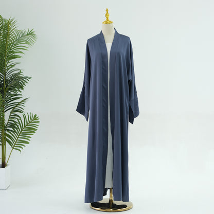 Elegant Lace-up Open Abaya Dress