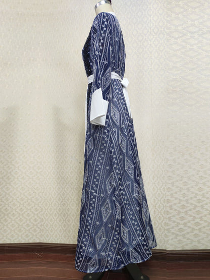 Women's Embroidered Appliqué Jalabiya Dress