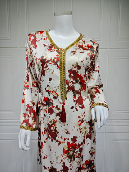 Gorgeous Floral Abaya Dress Up