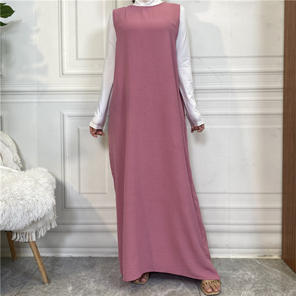 Sleeveless Dress and Robe Set with Pockets