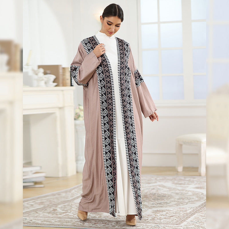 Muslim Fashion Printed Patchwork Robe