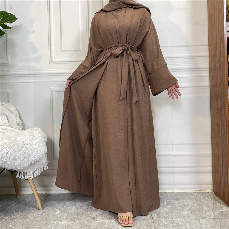 Sleeveless Dress and Robe Set with Pockets