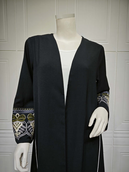 Fashion Embroidery Abaya Black Robe