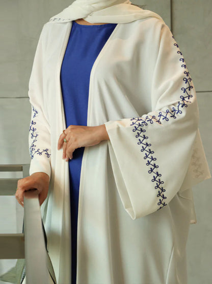 Embroidered Batwing Sleeves Elegant Robe