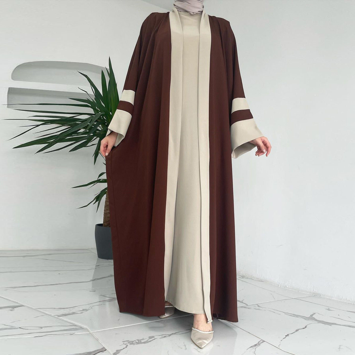 Women's Modest Long-Sleeve Dress Two Piece Sets