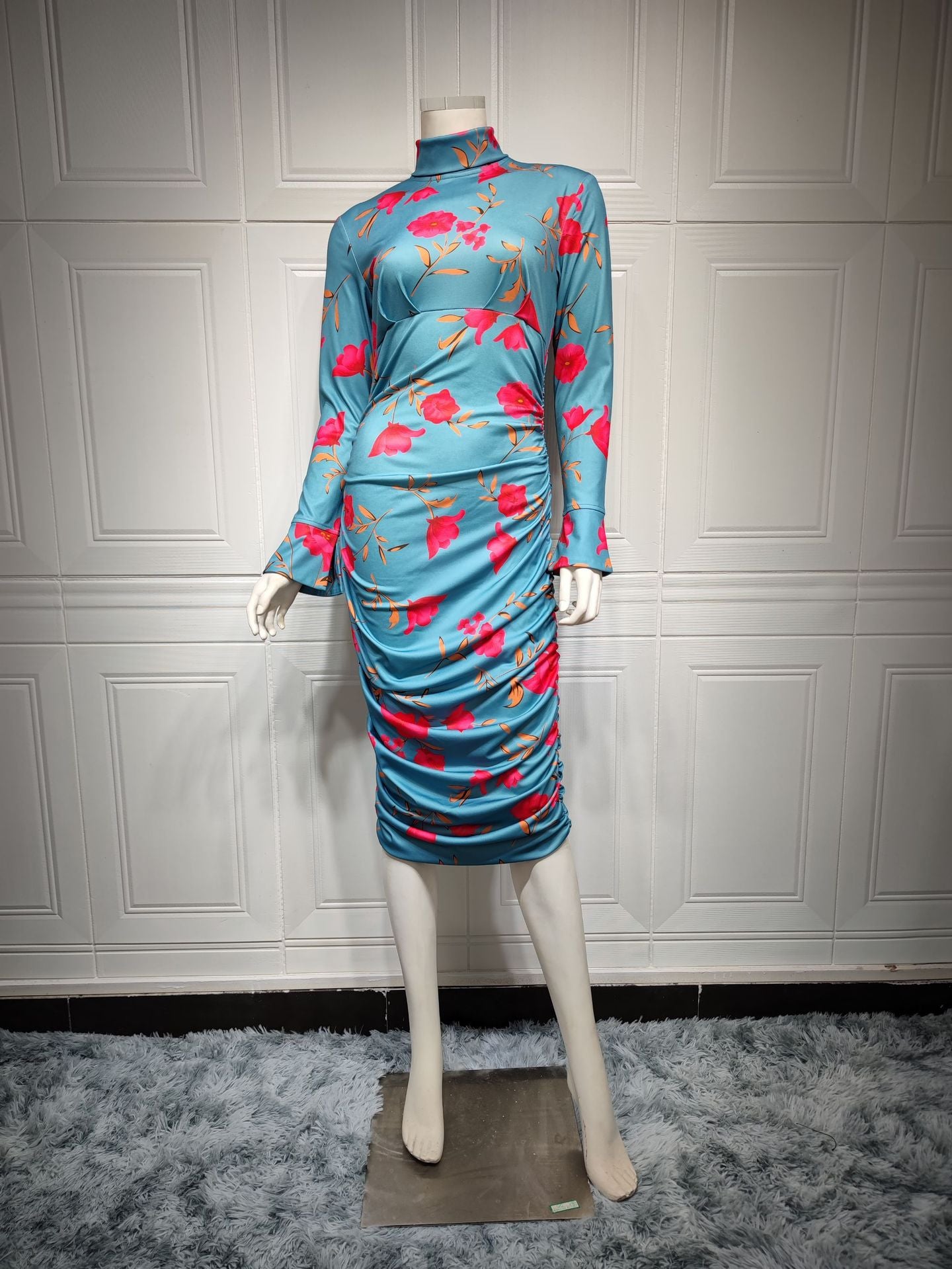 Women's Print High-rise Pleated Dress