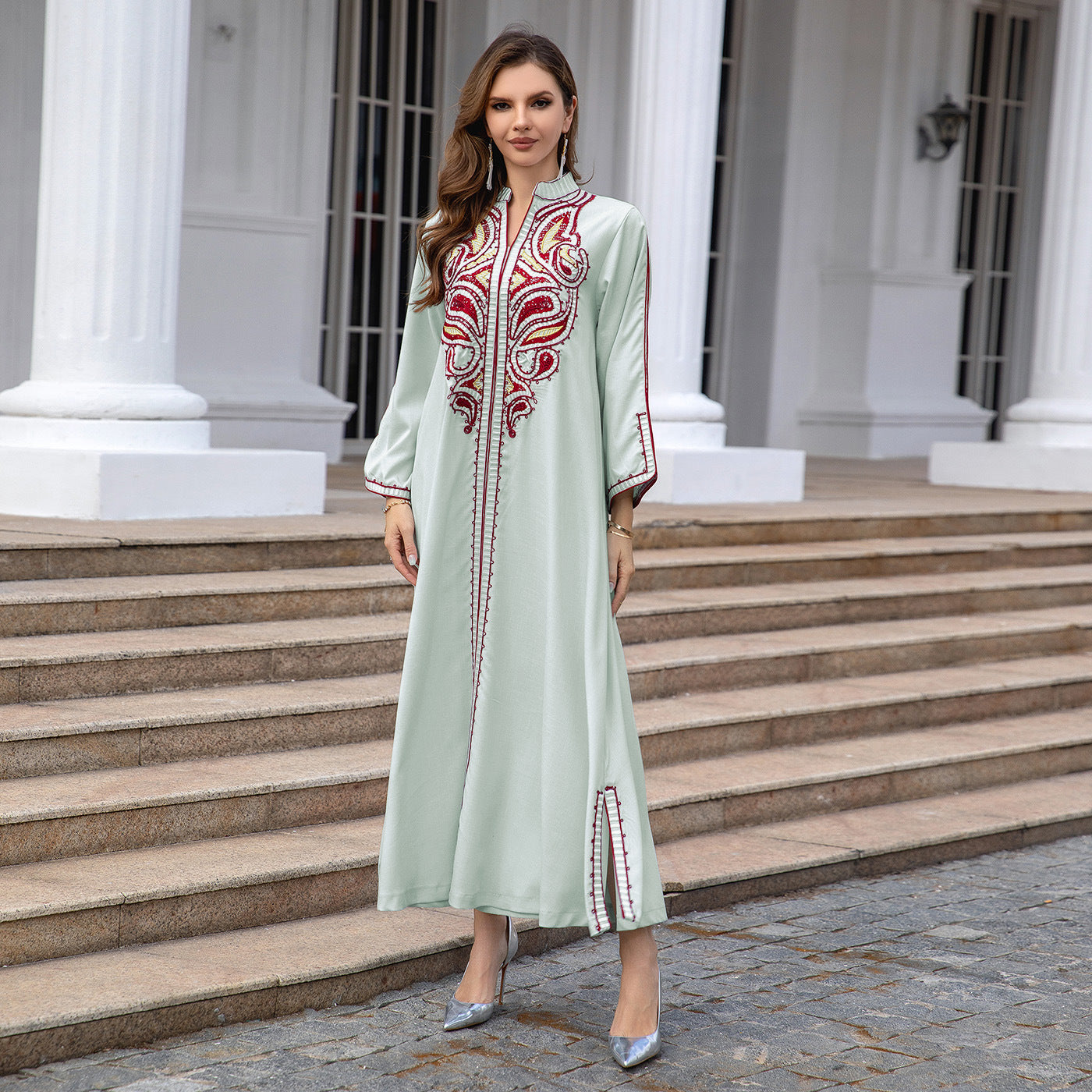 Women's Long-sleeved Embroidered Dress