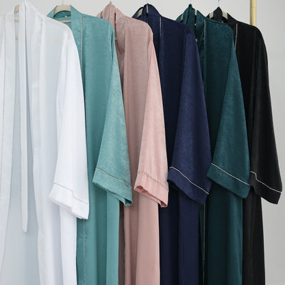 Everyday Solid Color Trimmed Robe