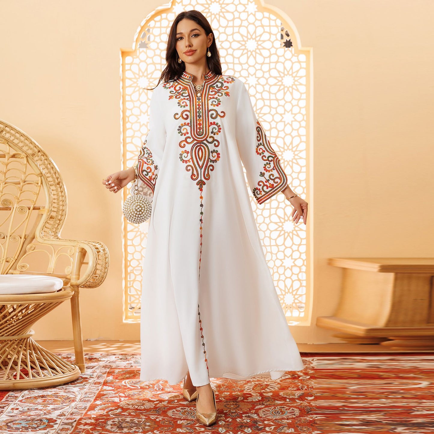 Women's Rope Embroidery Arabian Dress