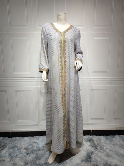 Women's Gilded Muslim Dubai Robe Dress