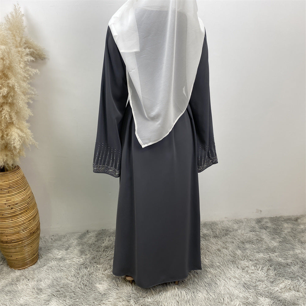 Muslim Slim Fit Cardigan Robe with Pockets