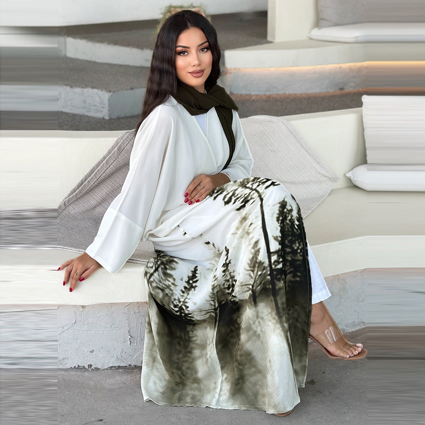 Women's Tie-dye Cape Robe Dress