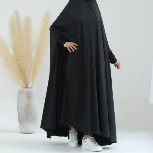 Women's Solid Color Plus-Size Batwing Dress Jilbab