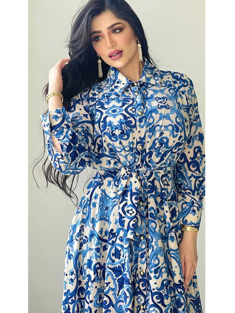 Women's Printed Oversized Shirt Dress