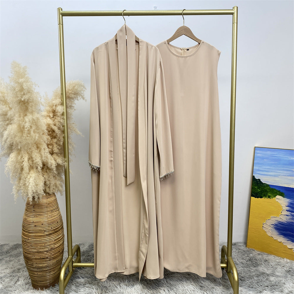 Women's Sleeveless Inner Dress + Robe Two Piece Sets