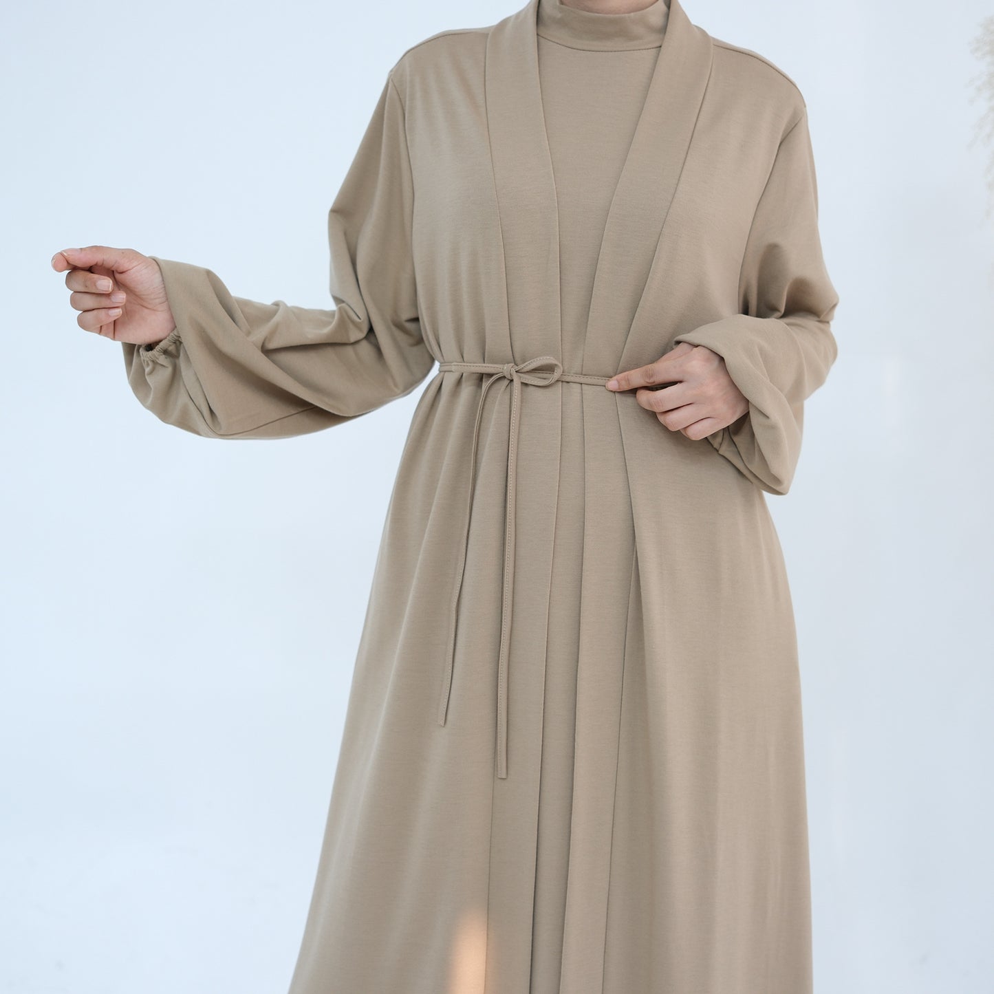 Women's Solid Color Abaya Two-piece Suit