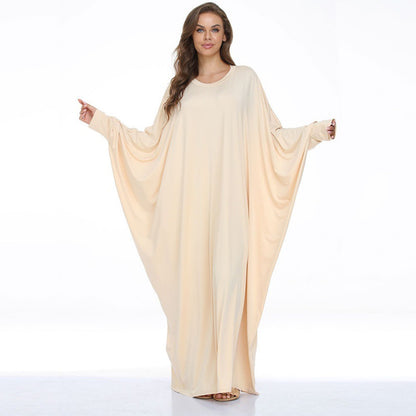 Round Neck Batwing Sleeve Dress