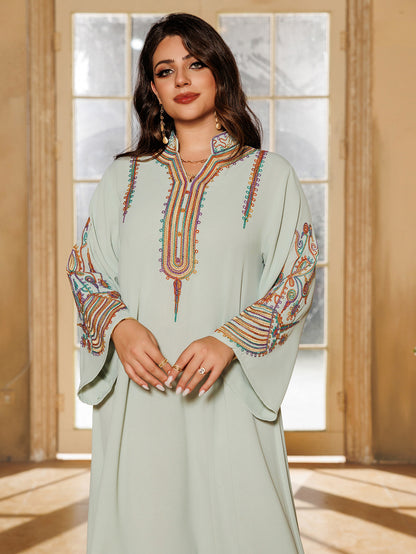 Women's Embroidered Rope Pullover Dress