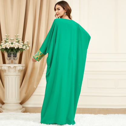 Women's Crewneck Long Sleeved Plus-size Dress