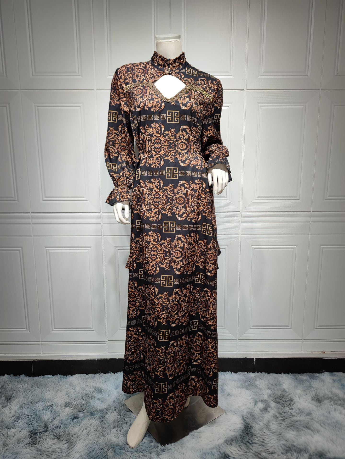 Women's Printed Arabic Party Dress